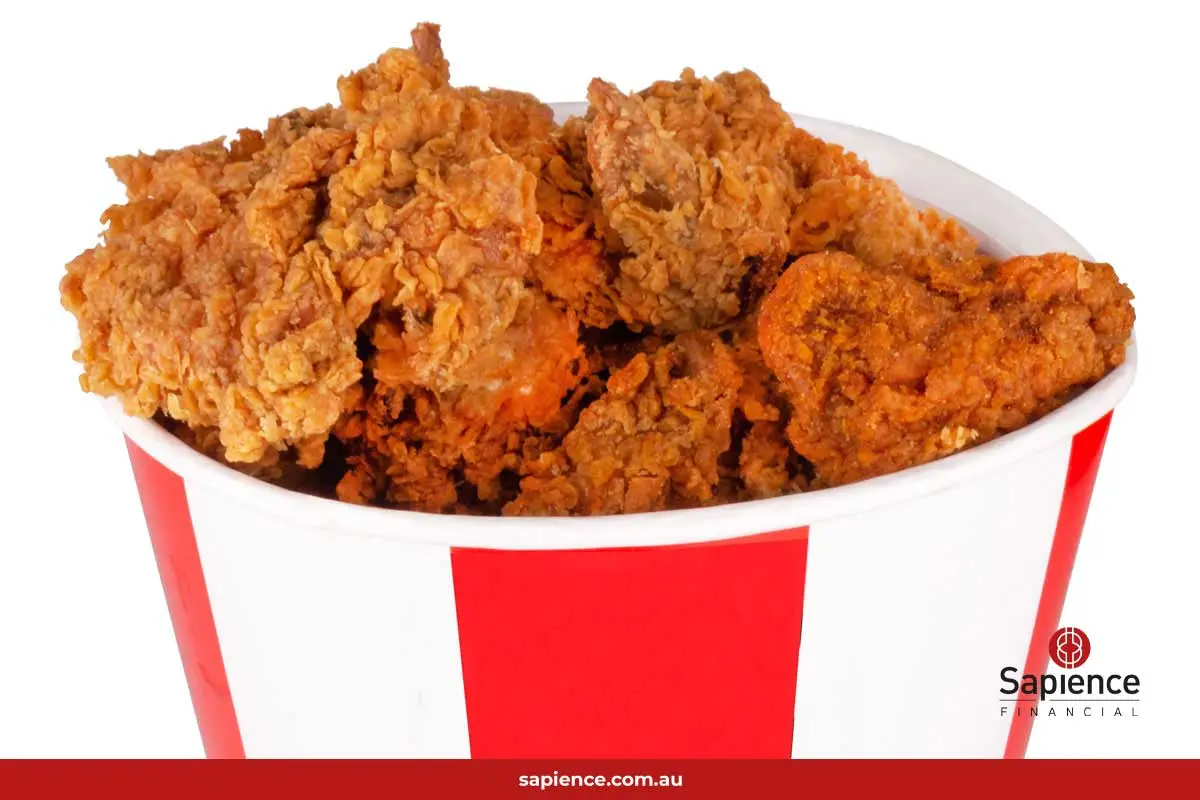 tub of crispy fried chicken and its secret recipe 