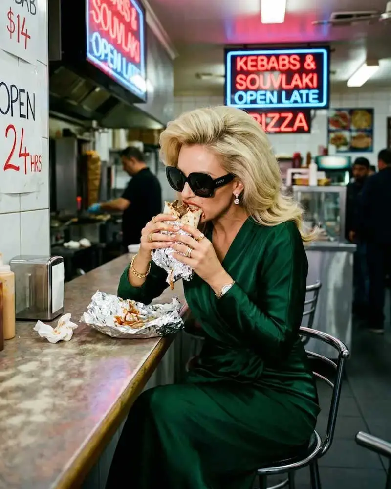 High Glam in the suburban kebab shop