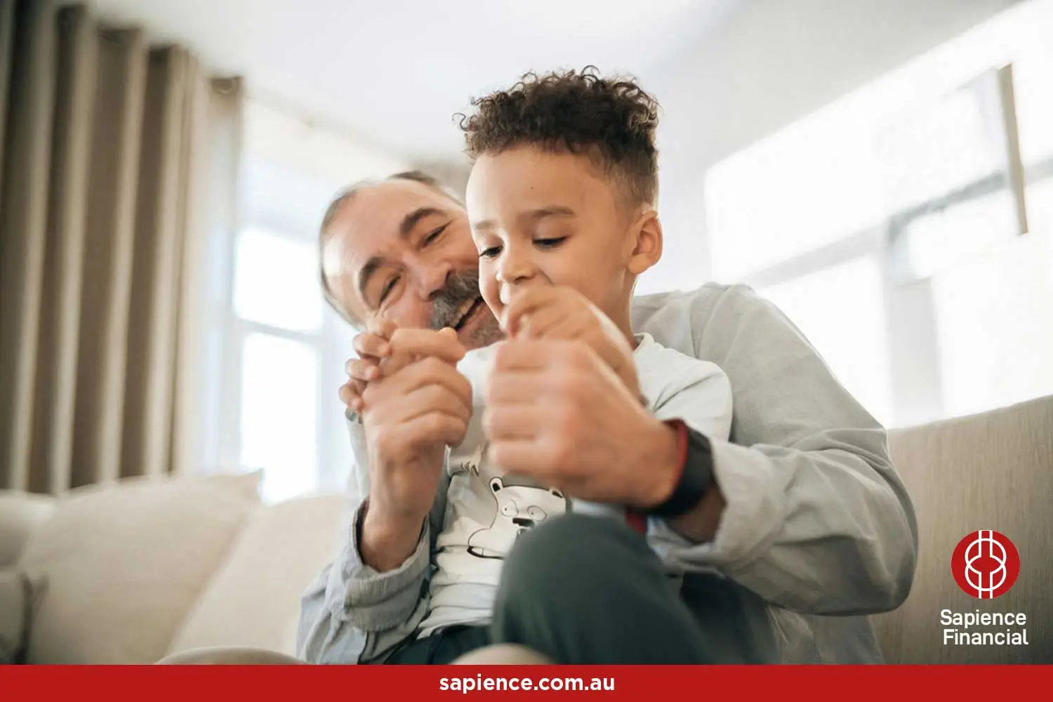 Proud grandfather and grandson sharing a special moment