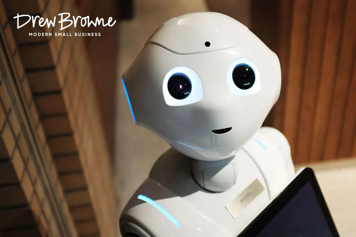 human service robot with big eyes